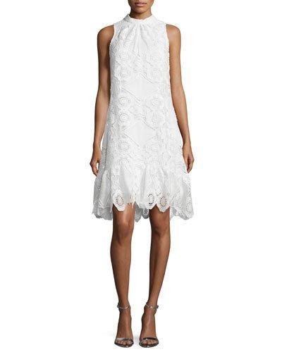 Sleeveless Lace Midi Dress, Ivory