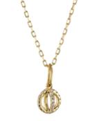 14k Diamond Wire Sphere Charm Necklace