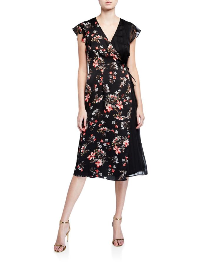 Pleated Wrap Dress