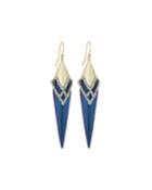 Crystal-encrusted Lattice Lace Wire Earrings