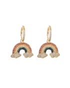 Rainbow Cubic Zirconia Drop Earrings
