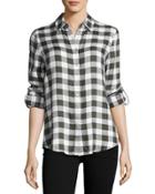 Long-sleeve Plaid-print