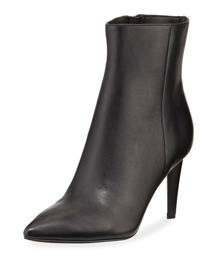 Zoe Leather Pointed-toe Booties