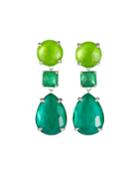 Wonderland 3-stone Drop Earrings In Garden