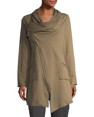 Asymmetric-zip Car Jacket
