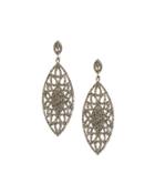 Mixed Diamond Marquise Drop Earrings