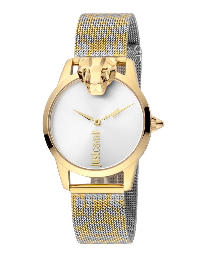 3d Animal Watch W/ Mesh Strap, Gold/steel