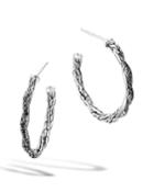 Black Sapphire Chain Hoop Earrings