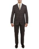 Men's Slim Fit Plaid Soft-wool 3-piece