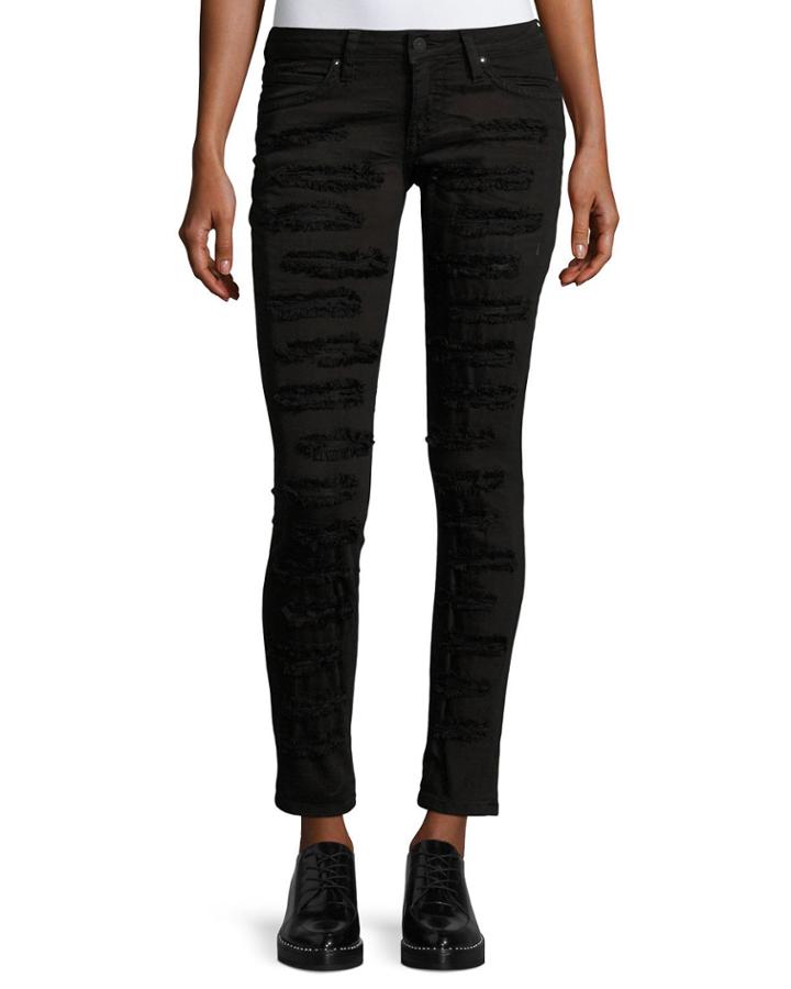 Marilyn Distressed Skinny Jeans, Black