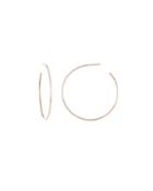 14k Rose Gold Wire Hoop Earrings,