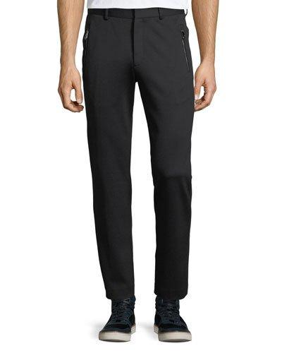 Zip-pocket Trouser Pants, Black