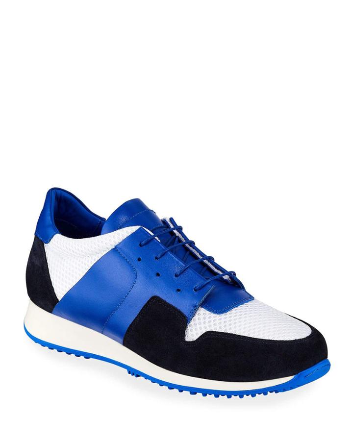 Men's Colorblock Mixed Media Trainer