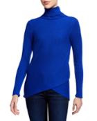 Ribbed Turtleneck Wrap Pullover