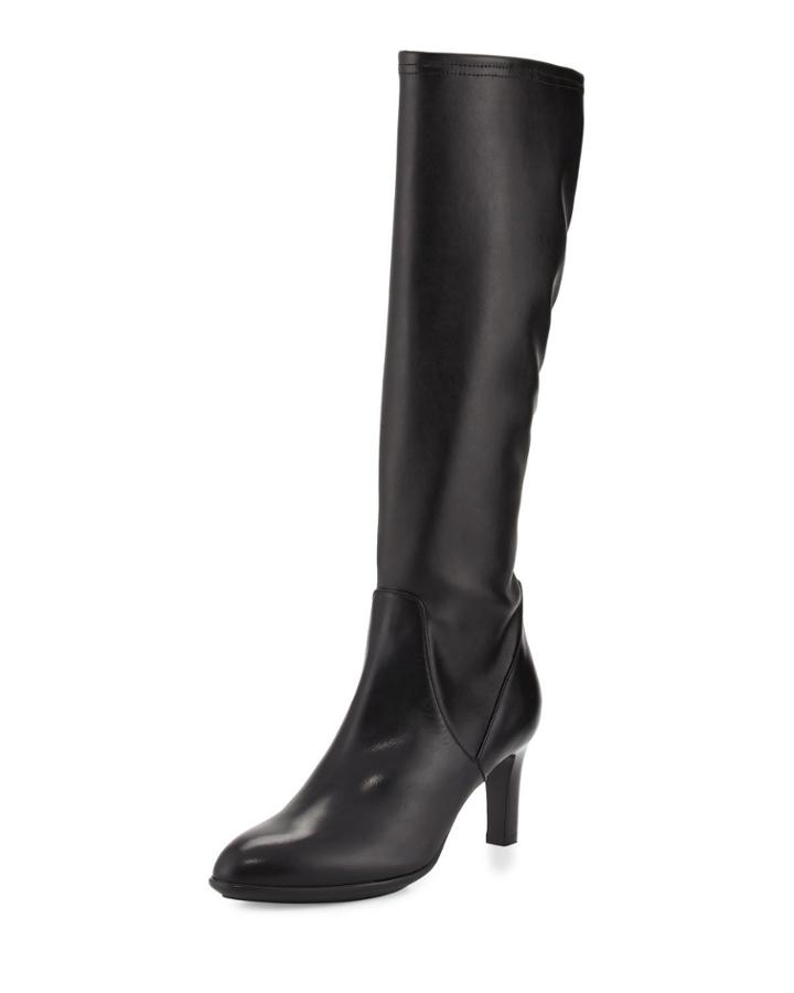 Diane Stretch-leather Knee Boot, Black