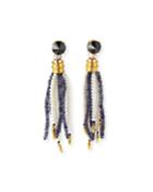 Oasis Iolite & Pearl Tassel Earrings