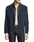 Men's Huston Blazer With Faux Suede Bib, Blue