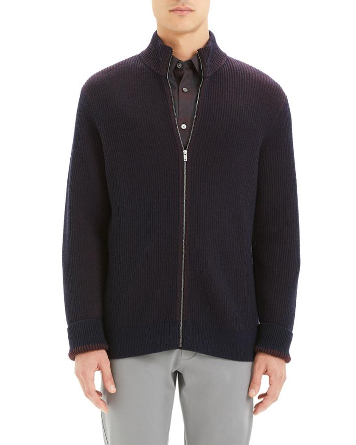 Men's Rennes Rib-knit Zip-front