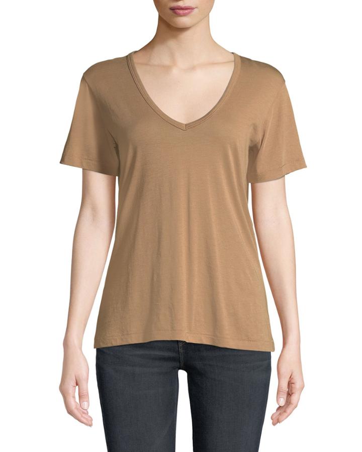 Short-sleeve V-neck Jersey Tee