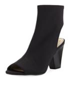 Kenya Peep-toe Neoprene Bootie, Black