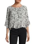 Julia Off-the-shoulder Floral-print Top,