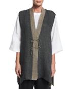 Gauzy Linen Shanghai Waistcoat, Elephant/mix