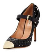 Rockstud Quilted Cap-toe Pumps