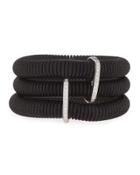 Classique Three-row Spring Coil Cable & Diamond Bracelet, Black