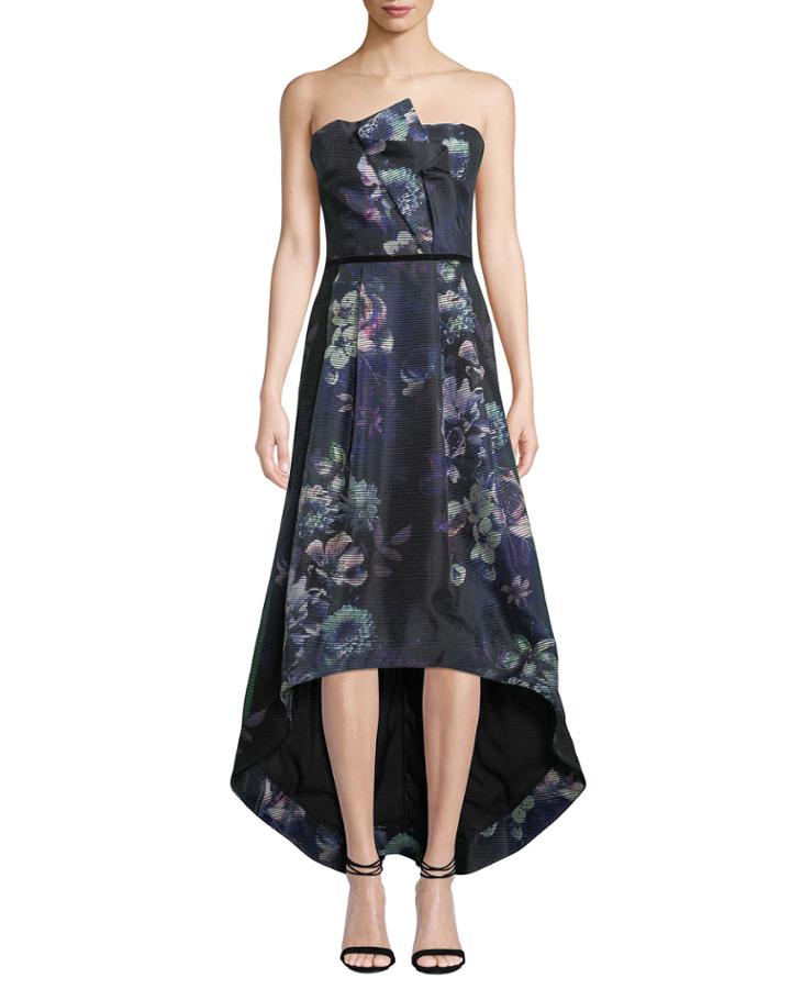 Estelle Strapless Floral High-low Dress