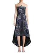 Estelle Strapless Floral High-low Dress