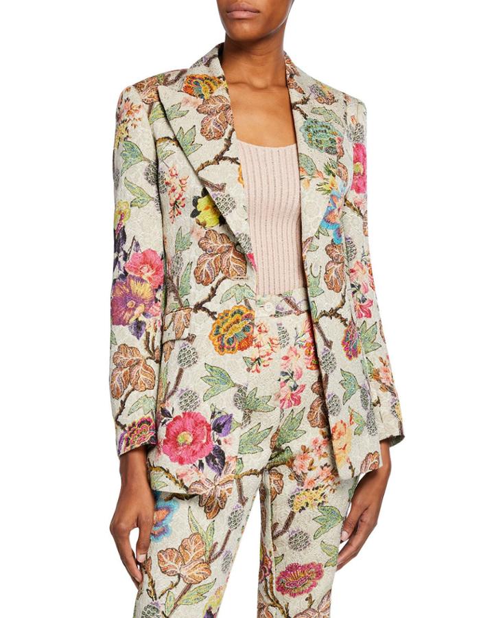 Cloque Floral Blazer