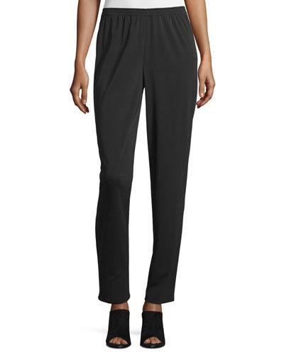 Narrow-leg Pull-on Pants, Black