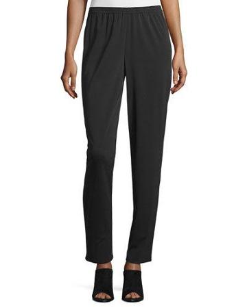 Narrow-leg Pull-on Pants, Black