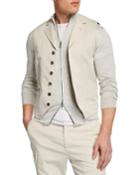 Men's Linen Gilet W/