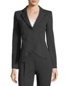 Notched-lapel Asymmetrical Ruched Jacket