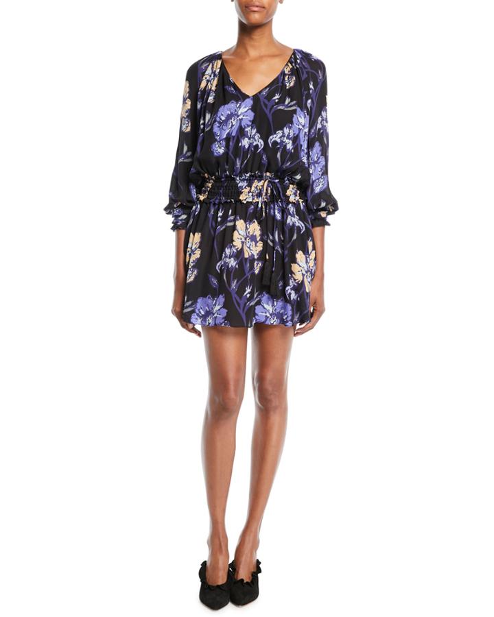 Milene Floral V-neck Silk