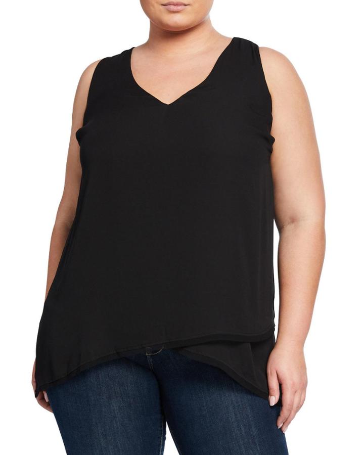 Plus Size Nova V-neck Asymmetric Tank