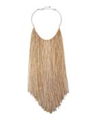 Two-tone Statement Fringed Bib Necklace