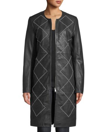 Studded Leather Topper Jacket