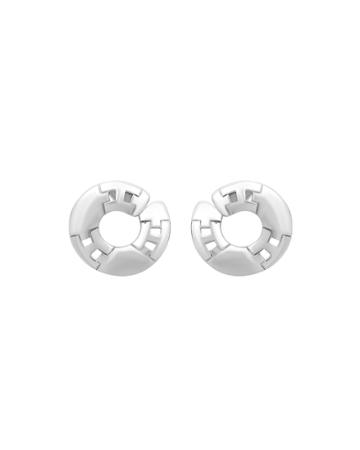 Estate 18k White Gold Circle Earrings