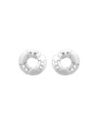 Estate 18k White Gold Circle Earrings