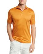 Mercerized Cotton Polo Shirt, Bright Orange