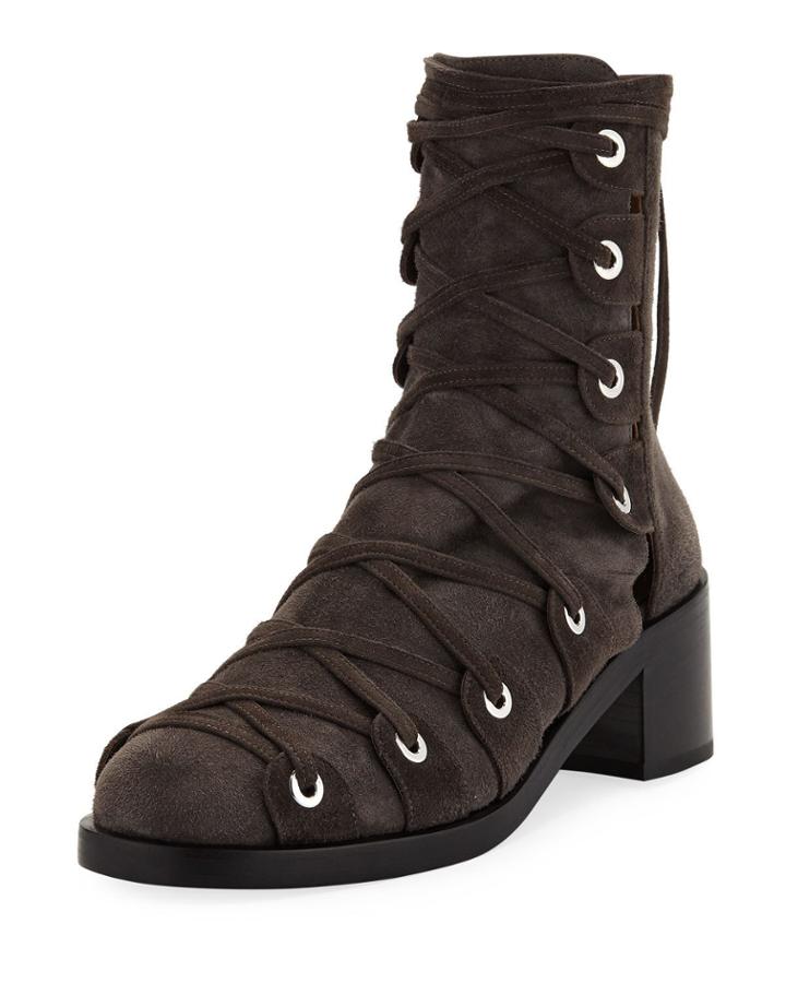 Songe Suede Open-side Combat Boot