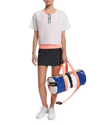 Perforated Boxy Short-sleeve Sport Tee, White
