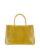 Medium Sectional Crocodile Tote Bag, Green