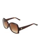 Tortoise Plastic Sunglasses, Brown