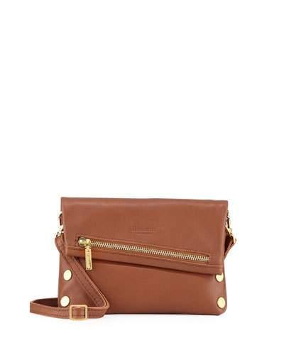 Vip Studded Leather Shoulder Bag, Brown