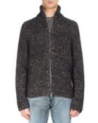 Donegal Wool-alpaca-silk Zip Cardigan