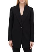 Kourt Peak-lapel One-button Finesse Crepe Jacket
