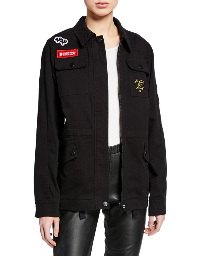 Zip-front Utility Jacket W/ Patches